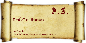 Mrár Bence névjegykártya